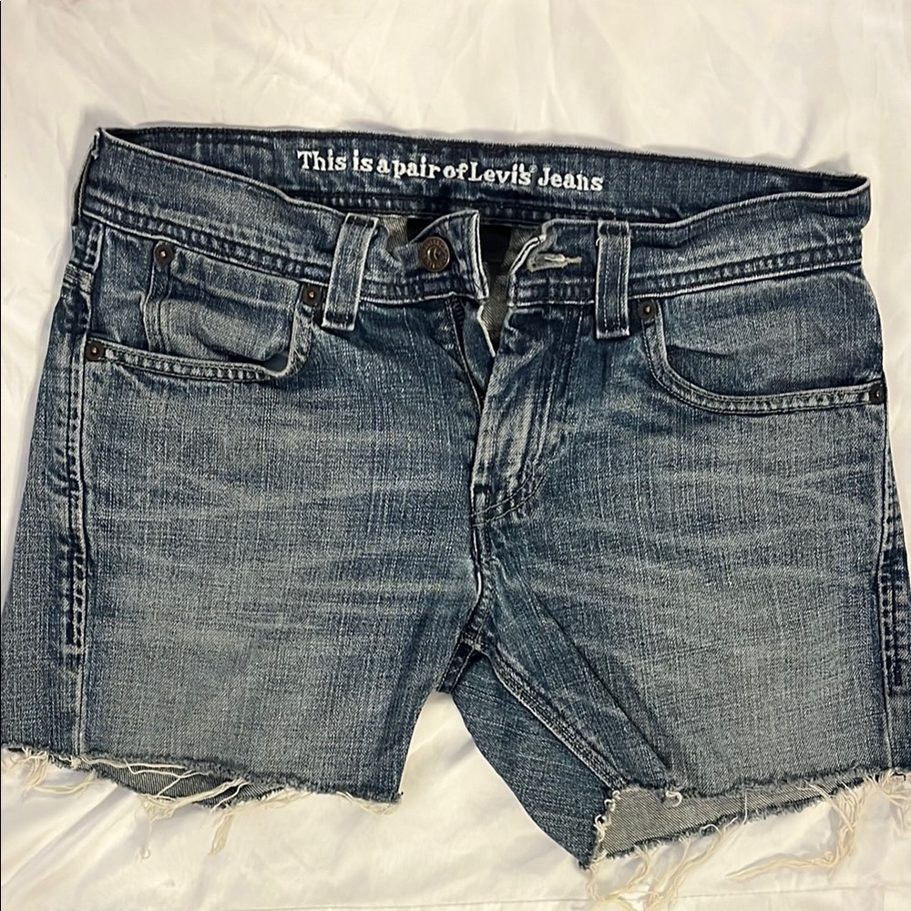 Levi's Distressed Blue Denim Shorts